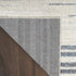 8' Blue And Ivory Geometric Washable Runner Rug
