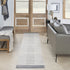 8' Blue And Ivory Geometric Washable Runner Rug