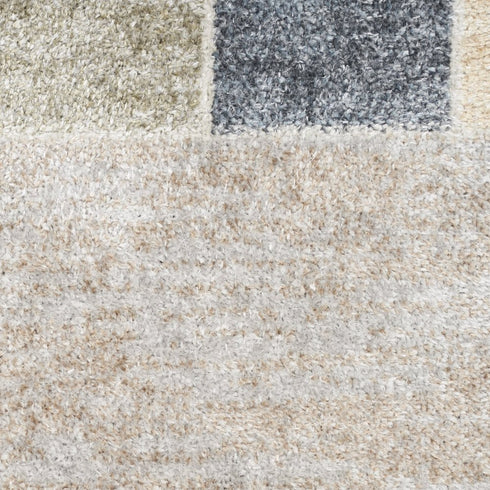 8' X 10' Blue Brown And Tan Geometric Washable Area Rug