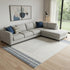 9' X 12' Blue and Ivory Geometric Power Loom Washable Area Rug