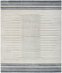 9' X 12' Blue and Ivory Geometric Power Loom Washable Area Rug