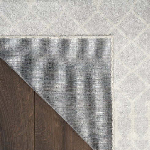 8' X 10' Gray and Ivory Moroccan Power Loom Washable Area Rug