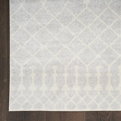 8' X 10' Gray and Ivory Moroccan Power Loom Washable Area Rug