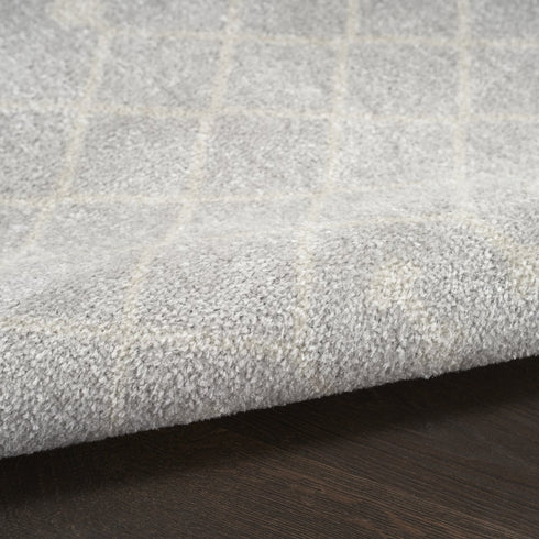8' X 10' Gray and Ivory Moroccan Power Loom Washable Area Rug