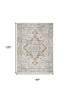 8' X 10' Gray and Ivory Moroccan Power Loom Washable Area Rug