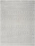 8' X 10' Gray and Ivory Moroccan Power Loom Washable Area Rug