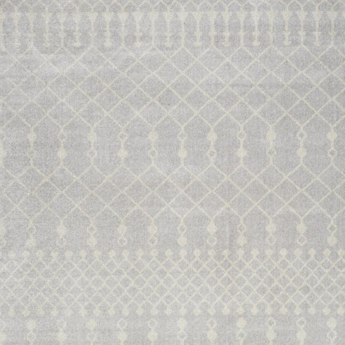 9' X 12' Gray And Ivory Moroccan Washable Area Rug