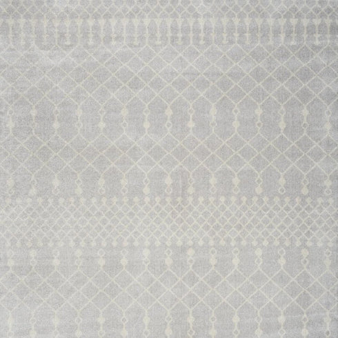 9' X 12' Gray And Ivory Moroccan Washable Area Rug