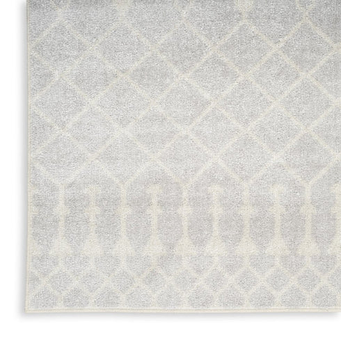 9' X 12' Gray And Ivory Moroccan Washable Area Rug