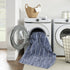 8' Blue Geometric Washable Runner Rug