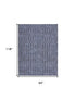 8' X 10' Blue and Ivory Geometric Power Loom Washable Area Rug