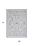 8' X 10' Ivory and Blue Oriental Power Loom Washable Area Rug