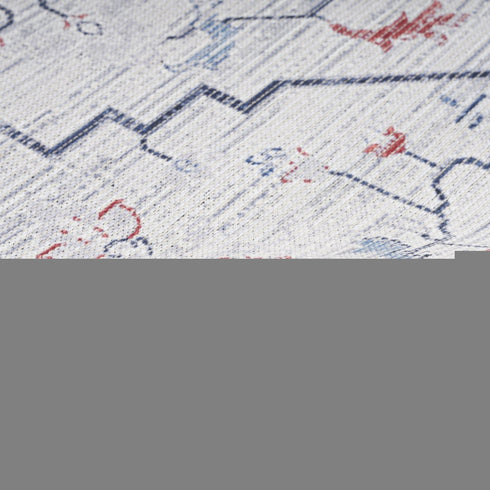 8' X 10' Ivory and Blue Oriental Power Loom Washable Area Rug