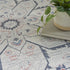 8' X 10' Ivory and Blue Oriental Power Loom Washable Area Rug