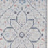 8' Ivory and Blue Oriental Power Loom Washable Runner Rug