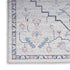 8' Ivory and Blue Oriental Power Loom Washable Runner Rug