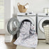 8' Ivory and Blue Oriental Power Loom Washable Runner Rug