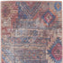 10' Blue and Red Geometric Power Loom Distressed Washable Runner Rug