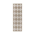 8' Natural and Ivory Geometric Power Loom Washable Non Skid Runner Rug