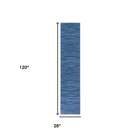 10' Blue Abstract Washable Runner Rug