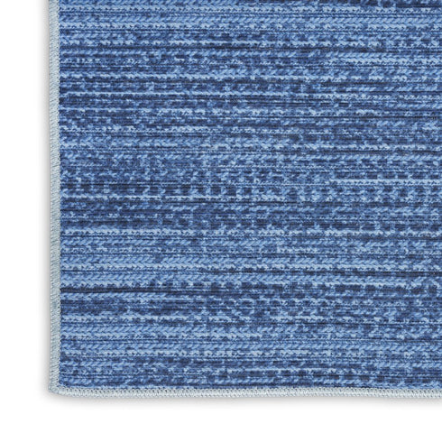 10' Blue Abstract Washable Runner Rug
