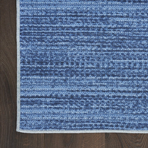 10' Blue Abstract Washable Runner Rug