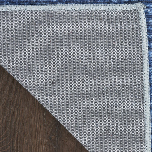 10' Blue Abstract Washable Runner Rug