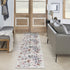 8' Ivory Floral Washable Runner Rug