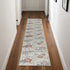9' X 12' Cream Pink And Green Floral Washable Area Rug