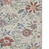 9' X 12' Cream Pink And Green Floral Washable Area Rug