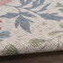 9' X 12' Cream Pink And Green Floral Washable Area Rug