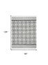 8' X 11' Gray and Ivory Geometric Hand Woven Area Rug With Fringe