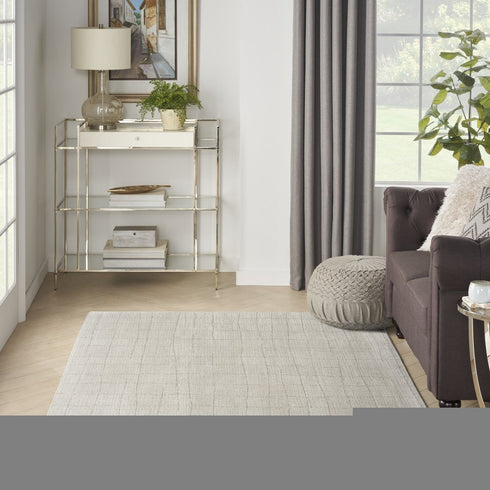 6' X 9' Beige And Gray Abstract Area Rug