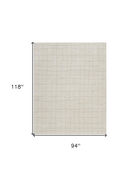 8' X 10' Gray And Ivory Abstract Area Rug