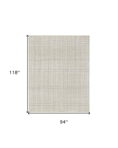 8' X 10' Gray And Ivory Abstract Area Rug