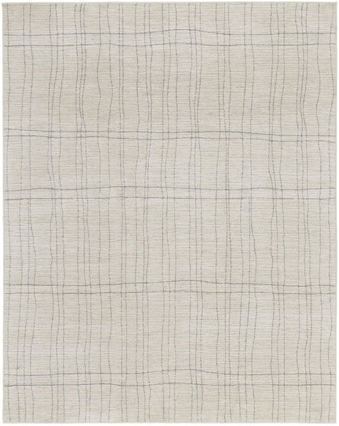 8' X 10' Gray And Ivory Abstract Area Rug