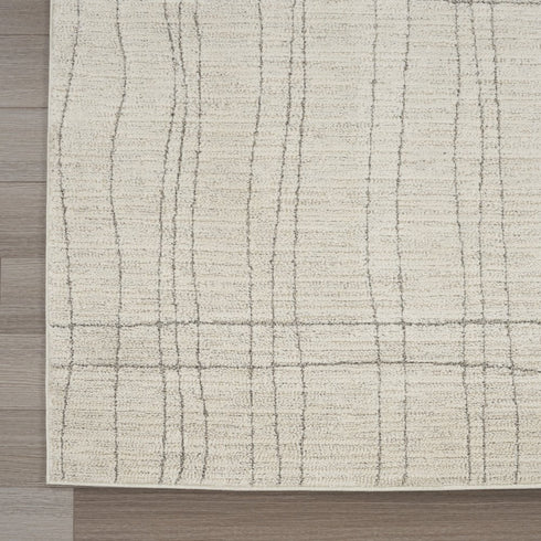 8' X 10' Gray And Ivory Abstract Area Rug