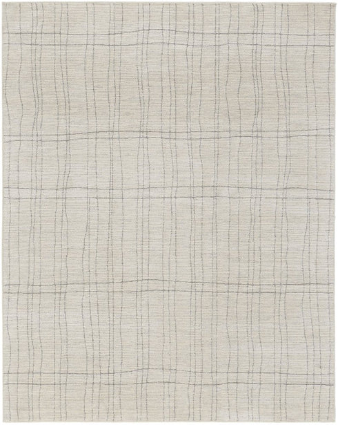 8' X 10' Gray And Ivory Abstract Area Rug