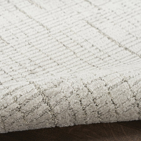 8' Gray And Silver Abstract Runner Rug