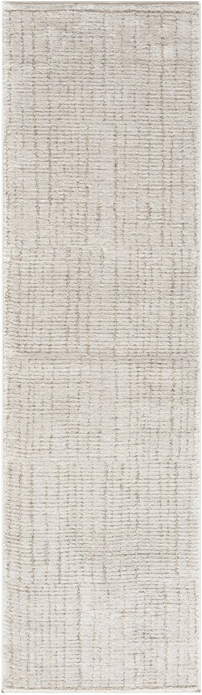 8' Gray And Silver Abstract Runner Rug