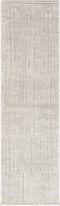 8' Gray And Silver Abstract Runner Rug