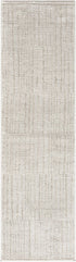 8' Gray And Silver Abstract Runner Rug