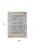 8' X 10' Blue and Gray Oriental Power Loom Area Rug