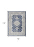 8' X 10' Blue And Gray Medallion Area Rug