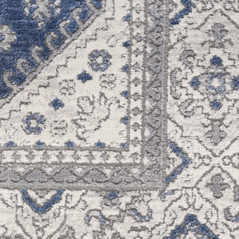 8' X 10' Blue And Gray Medallion Area Rug