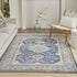 8' X 10' Blue And Gray Medallion Area Rug