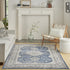 8' X 10' Blue And Gray Medallion Area Rug