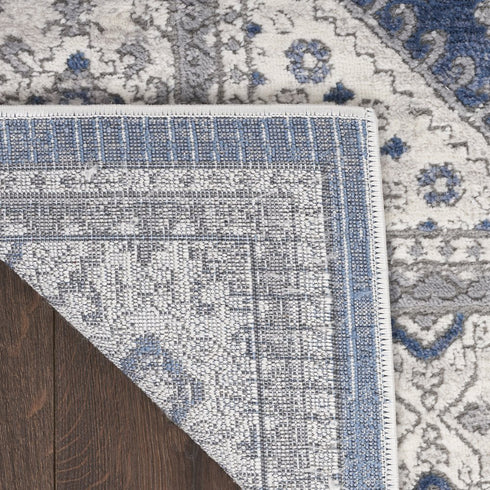 8' X 10' Blue And Gray Medallion Area Rug