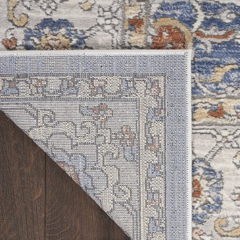 8' X 10' Blue and Gray Oriental Power Loom Area Rug