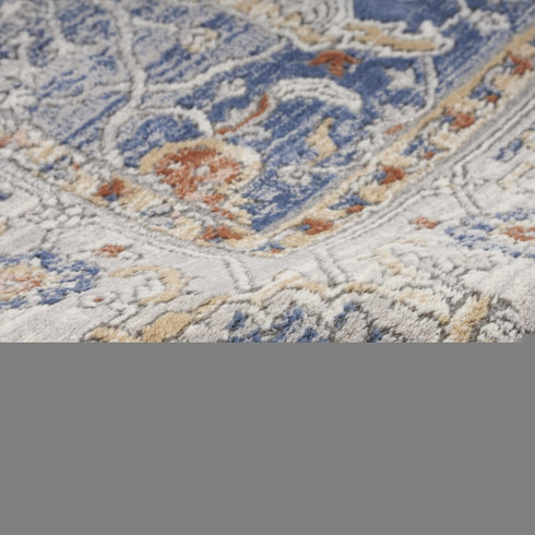 8' X 10' Blue and Gray Oriental Power Loom Area Rug